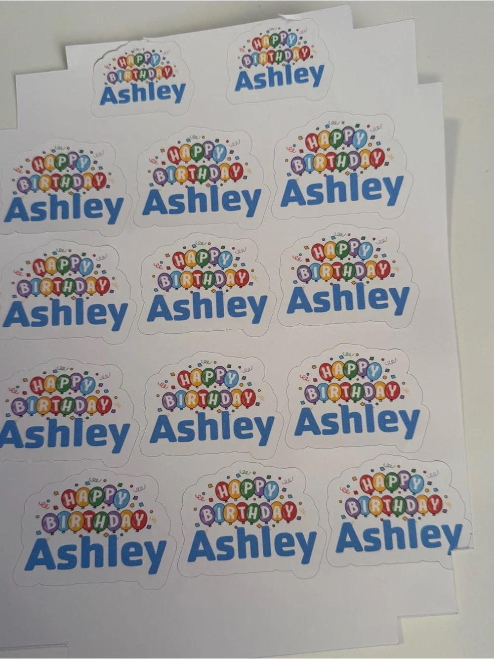 Personalized Happy Birthday Stickers - Blue Gift Labels three (3) sheets